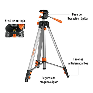 Tripié extensible de aluminio para nivel láser Truper 100811, 50-150 cm