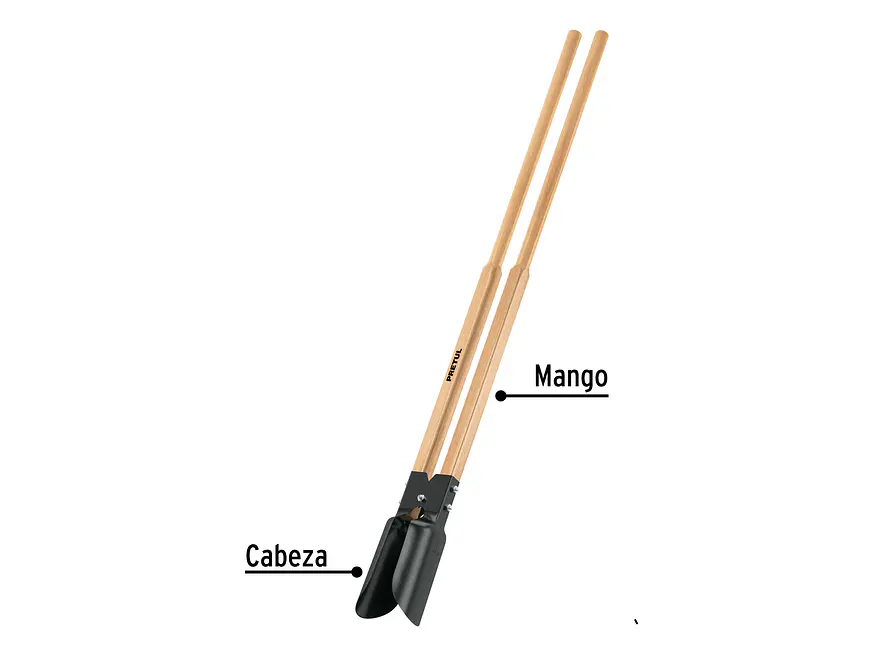 Cavador mango madera 44', Pretul