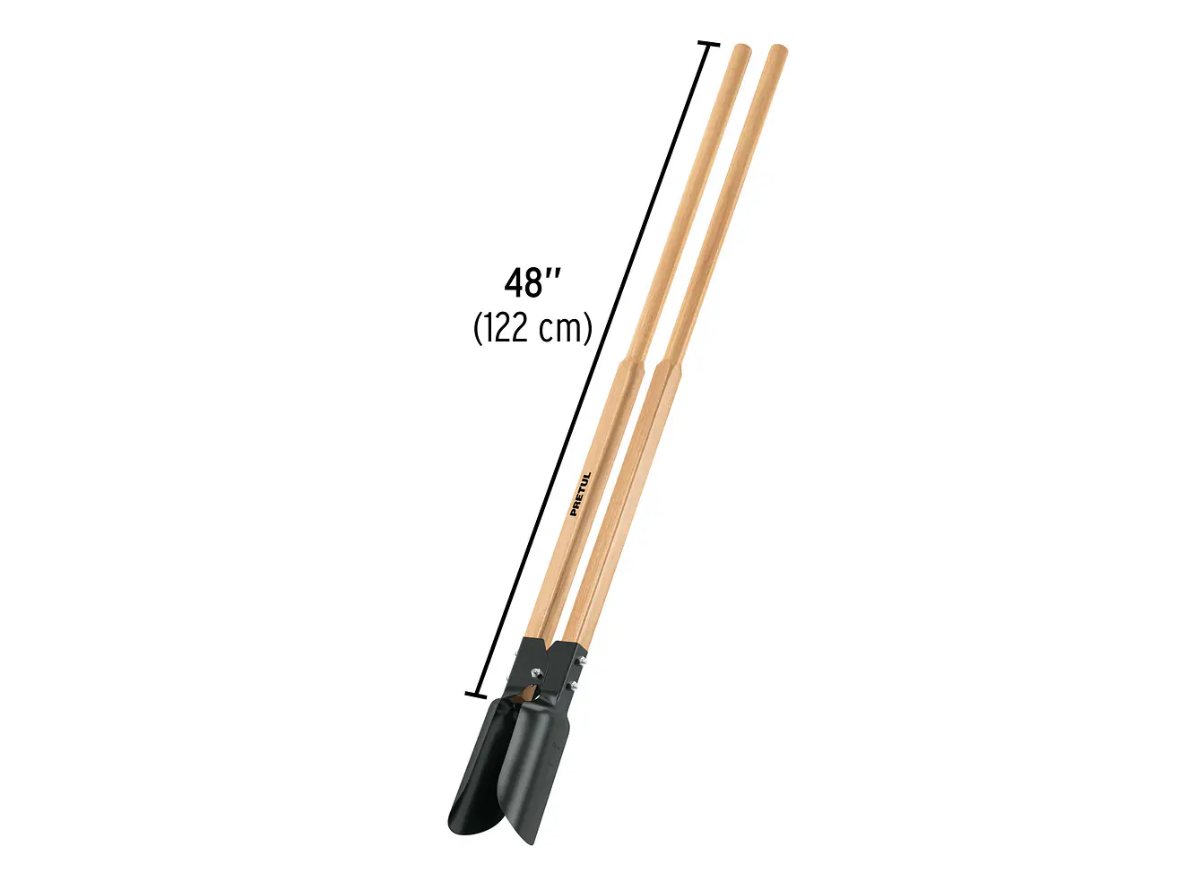 Cavador mango madera 44', Pretul