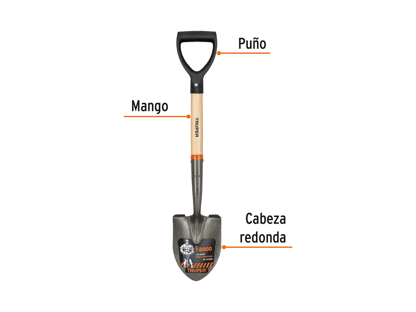 Pala jardinera redonda, puño 'd' TRUPER 17193 - Foto 2 | aztools.co