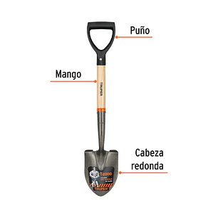 Pala jardinera redonda, puño 'd' TRUPER 17193