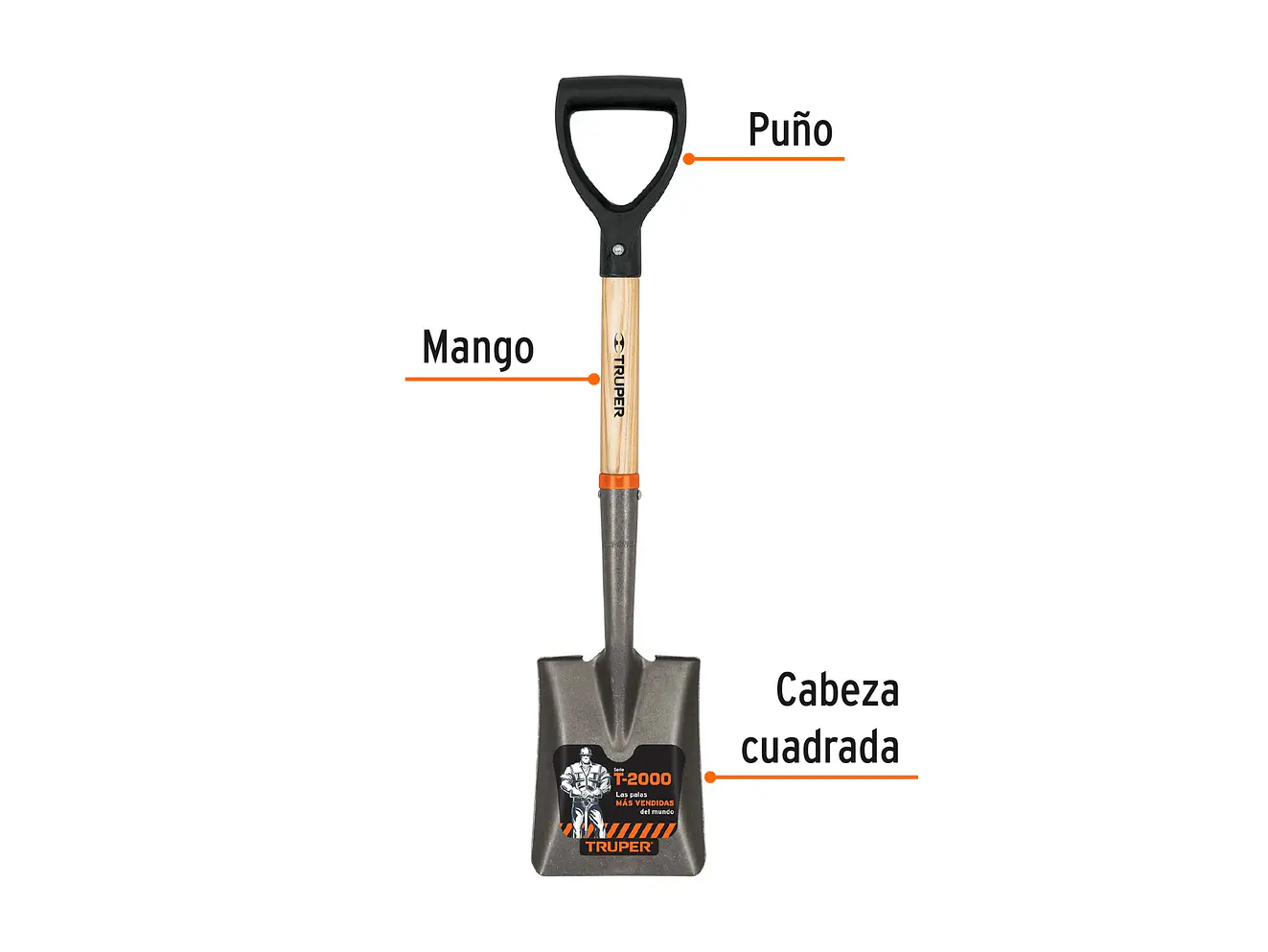 Pala jardinera cuadrada, puño 'd' TRUPER 17194 - Foto 2 | aztools.co