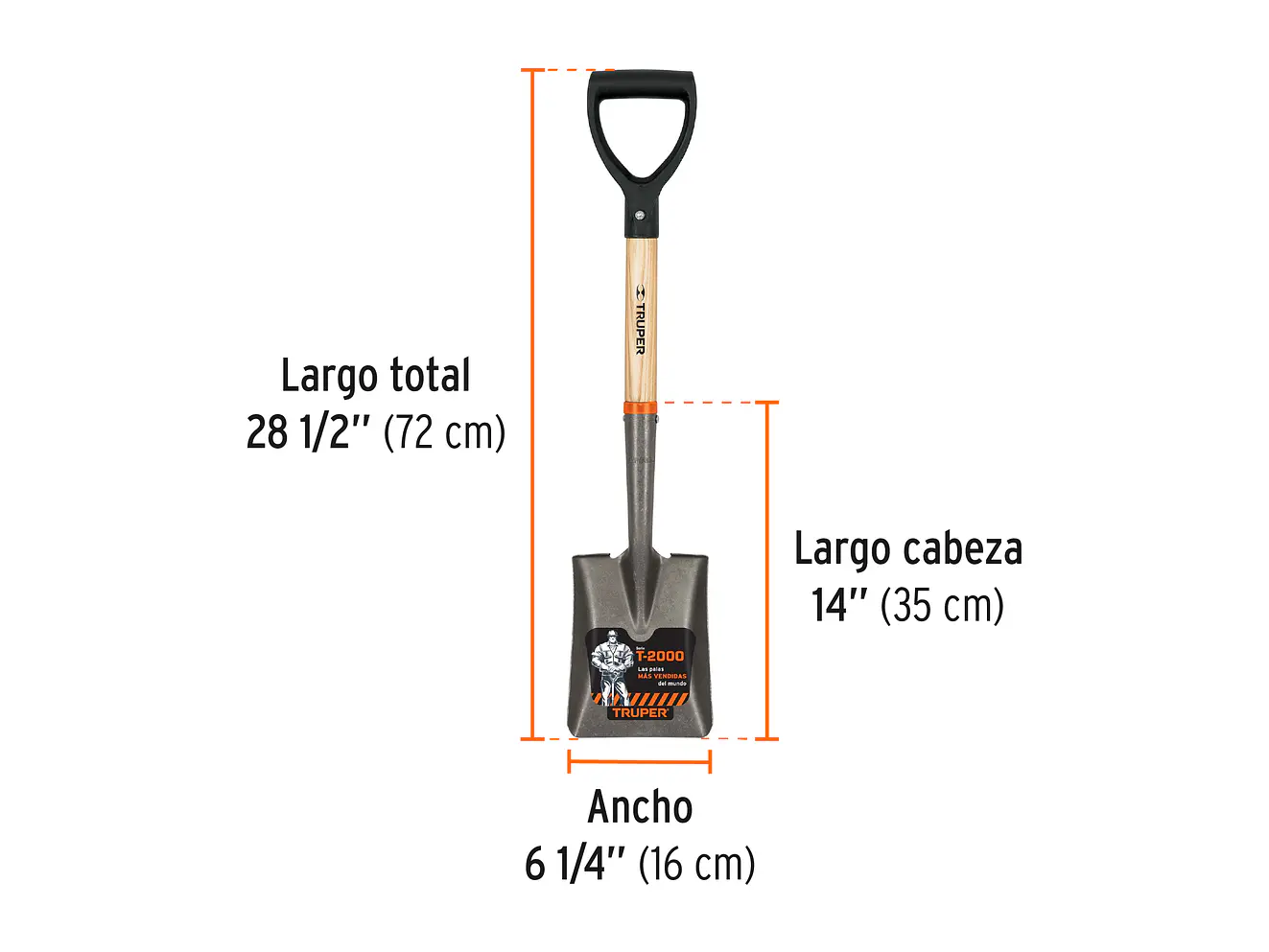 Pala jardinera cuadrada, puño 'd' TRUPER 17194 - Foto 3 | aztools.co