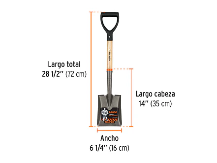 Pala jardinera cuadrada, puño 'd' TRUPER 17194 - Foto 3 | aztools.co