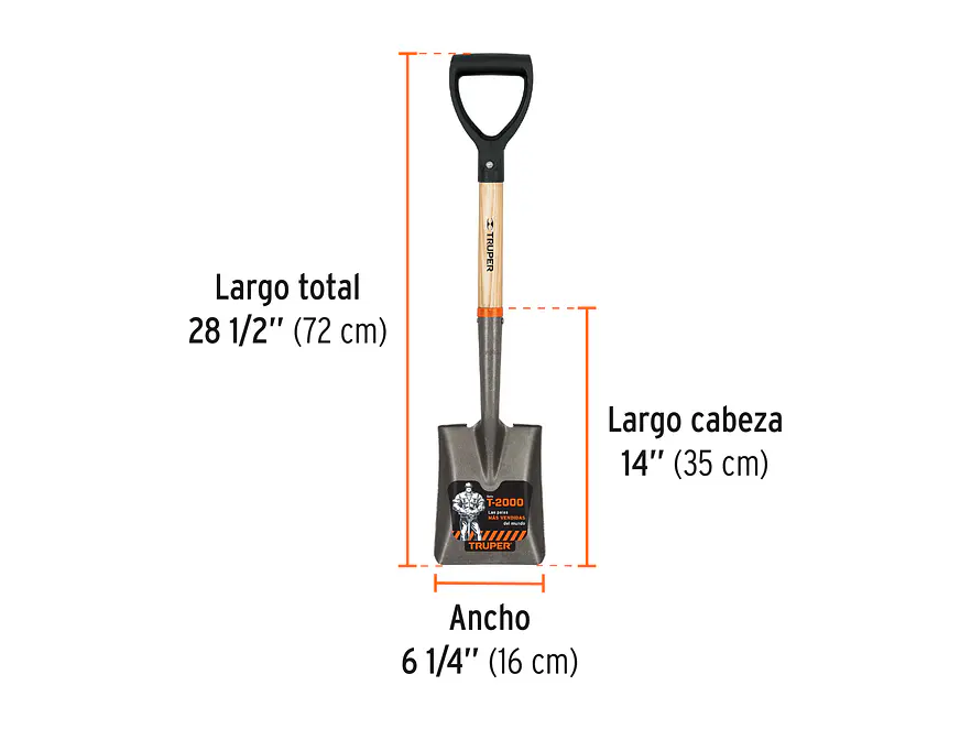 Pala jardinera cuadrada, puño 'd' TRUPER 17194 - Foto 3 | aztools.co