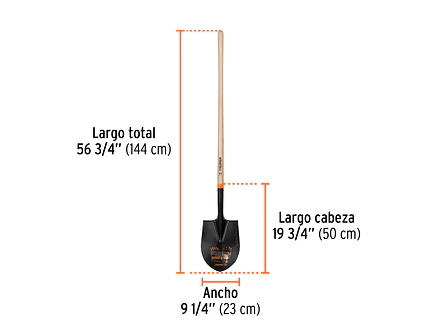 Pala redonda, T-2000, # 2, mango largo TRUPER 10604 - Foto 3 | aztools.co