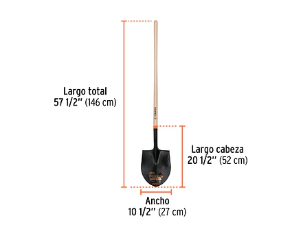 Pala redonda, T-2000, # 4, mango largo TRUPER 10605 - Foto 2 | aztools.co