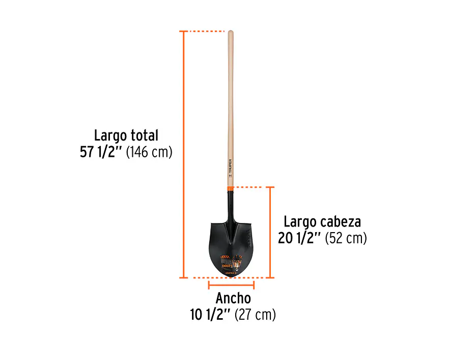 Pala redonda, T-2000, # 4, mango largo TRUPER 10605 - Foto 2 | aztools.co