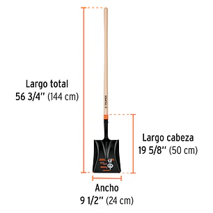 Pala cuadrada, T-2000, #2 mango largo TRUPER 17176