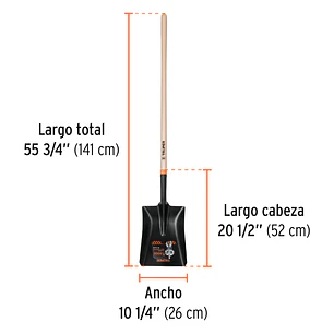 Pala cuadrada, Español, #4 mango largo TRUPER 11391