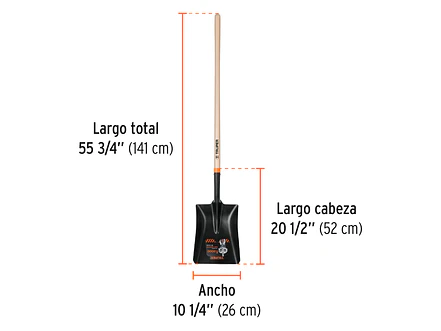 Pala cuadrada, Español, #4 mango largo TRUPER 11391 - Foto 2 | aztools.co