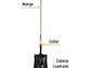 Pala cuadrada, Español, #4 mango largo TRUPER 11391 - Miniatura 3 | aztools.co