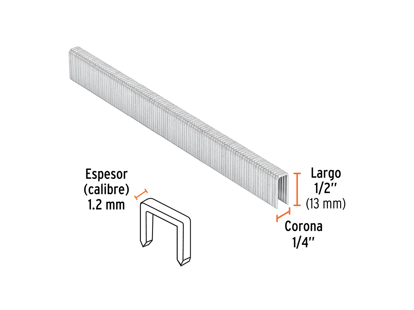 GRANEU-1/4-13 Grapas para grapadora neumática ENEU-1/4, 13mm, 5,000 pzas TRUPER 18270 - Foto 7 | aztools.co