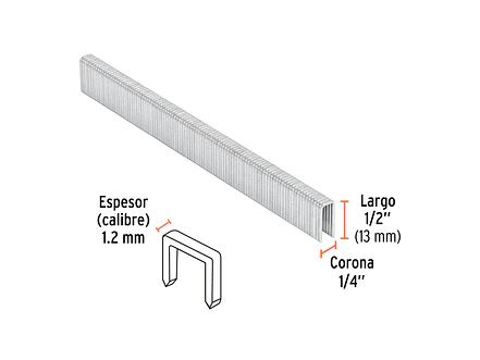 GRANEU-1/4-13 Grapas para grapadora neumática ENEU-1/4, 13mm, 5,000 pzas TRUPER 18270 - Foto 7 | aztools.co
