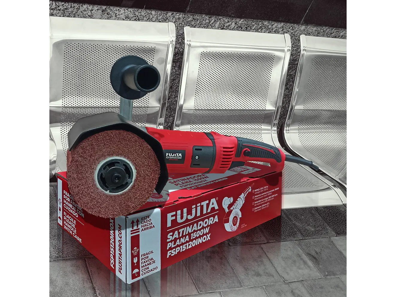 Satinadora Plana Fujita FSP15120INOX 1500W, Velocidad Variable, Acero Inoxidable - Foto 5 | aztools.co