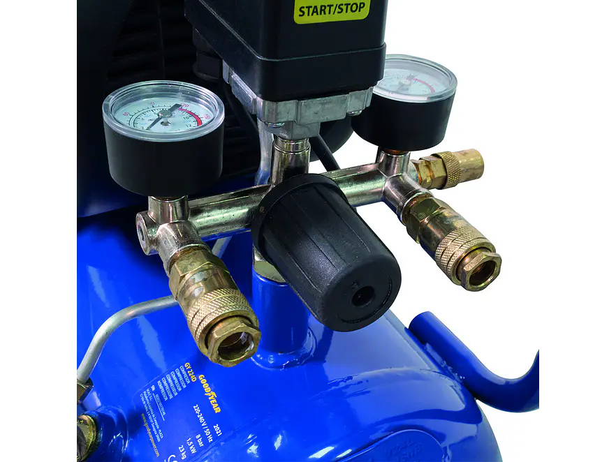 Compresor de Aire GOODYEAR GY224DS 2HP 24 Litros 115 PSI Portátil - Foto 2 | aztools.co