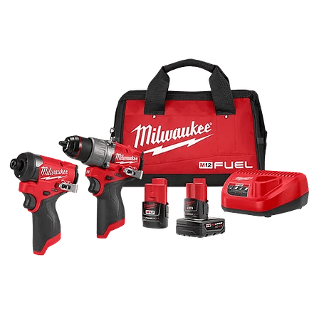 Kit Taladro Percutor y Atornillador de Impacto Milwaukee 3497-22 M12 FUEL™ con 2 Baterías y Cargador 1