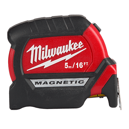 Flexómetro Magnético Compacto de Hoja Ancha de 5 m/16 pies Milwaukee 48-22-0317 1