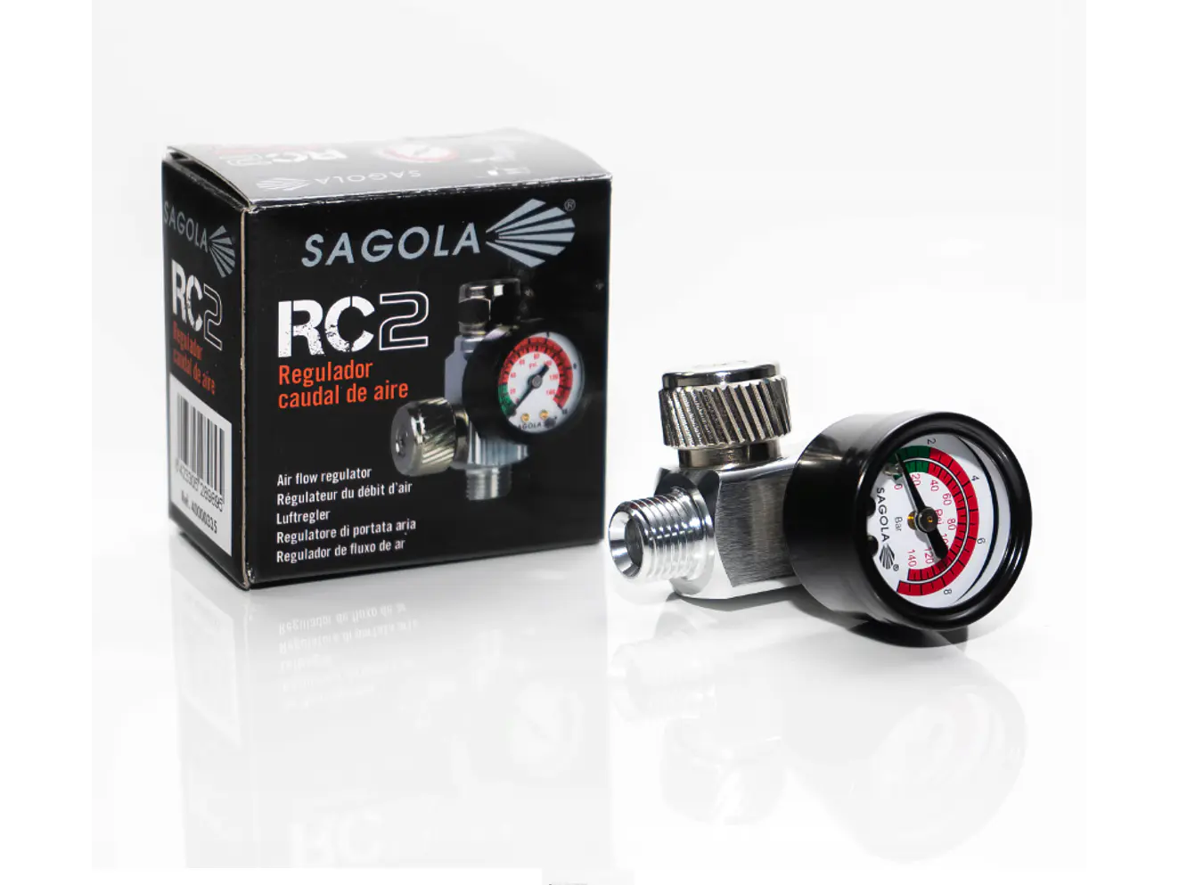 REGULADOR DE CAUDAL CON MANÓMETRO RC2 SAGOLA  - Foto 2 | aztools.co