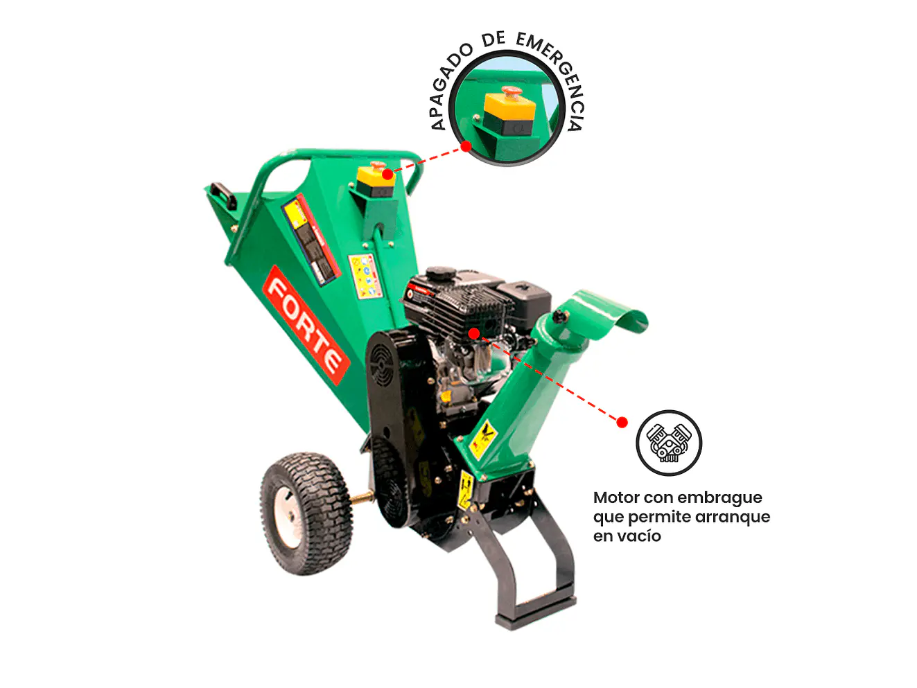 Biotrituradora a Gasolina 6.5HP FORTE BFG-100 Rama Máx 100mm Motor GM200 - Foto 4 | aztools.co
