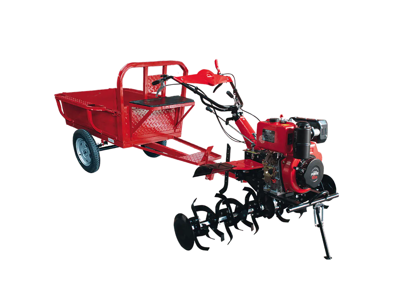 Motoazada Diésel 10HP FORTE FD-900TH-TR con Remolque 170kg Arados y Cuchillas - Envío a todo Colombia | aztools.co