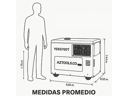Planta Eléctrica Diésel 5kVA Bifásica YORKING YDE6700T  - Foto 3 | aztools.co