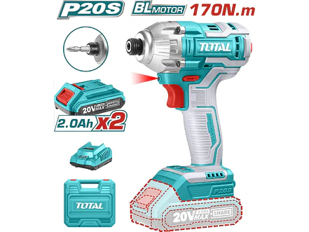 Atornillador de Impacto Inalámbrico 20V TOTAL UTIRLI2017 170Nm Kit Industrial - Foto 1 | aztools.co