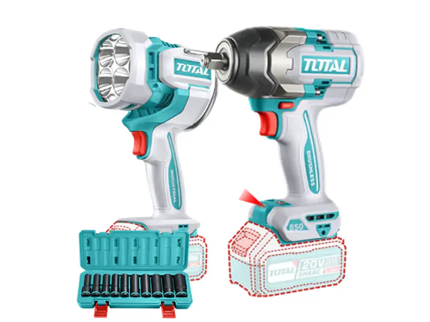 Combo de Herramienta TOTAL Utosli241181: Llave de Impacto Inalámbrica 1/2