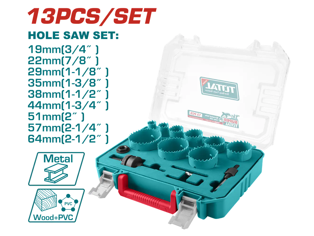 Sierra Copa Bimetal Juego X 13Pcs Total Tacsh0132 - Envío a todo Colombia | aztools.co