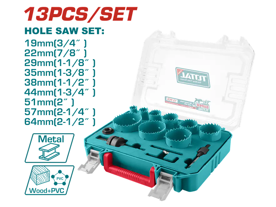 Sierra Copa Bimetal Juego X 13Pcs Total Tacsh0132 - Envío a todo Colombia | aztools.co