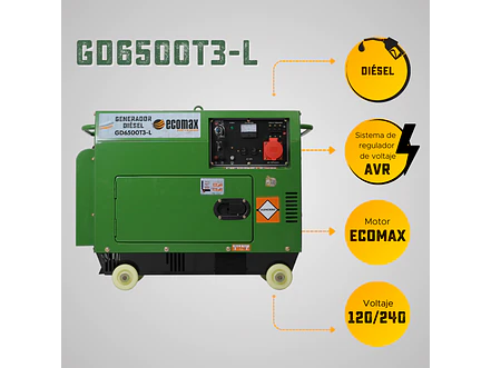 Planta Eléctrica Ecomax GD6500T3-L Trifásica Cabinada 6.5 kVA - Foto 5 | aztools.co