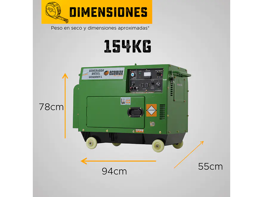 Planta Eléctrica Ecomax GD6500T-L 6.5kVA Monofásica Diésel - Foto 6 | aztools.co