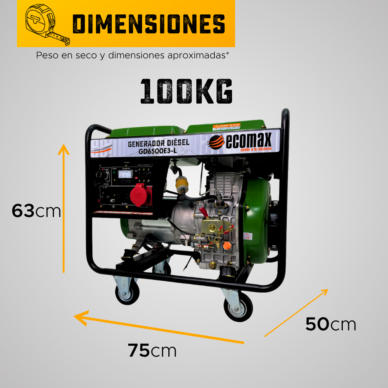 Planta Eléctrica Ecomax GD6500E3-L 7.5kVA Trifásica Abierta Diésel 7
