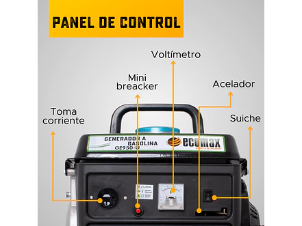 Planta Eléctrica Gasolina 0.9 kVA, 900W 2T Ecomax GE950-U  - Foto 5 | aztools.co