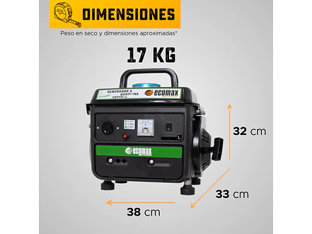 Planta Eléctrica Gasolina 0.9 kVA, 900W 2T Ecomax GE950-U  - Foto 8 | aztools.co