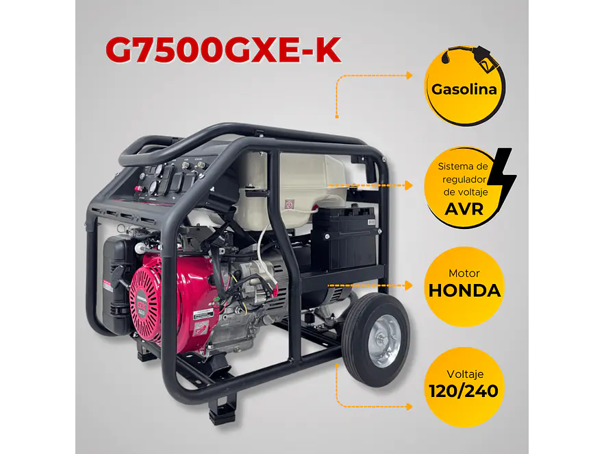 Planta Eléctrica Honda Enermax G7500GXE-K 7 kVA, 7000W, Gasolina - Foto 6 | aztools.co