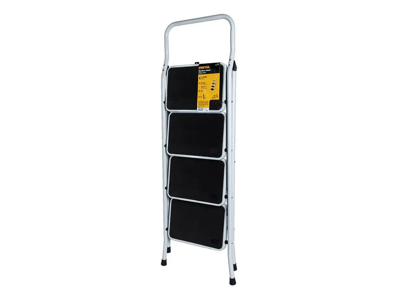 Escalera Plegable Pretul 24122 4 Pasos Acero Capacidad 150kg  - Foto 2 | aztools.co