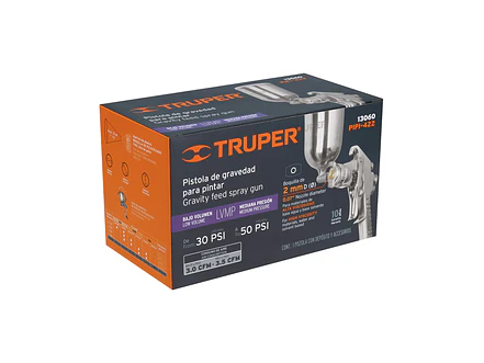 Pistola para pintar con compresor 2mm Truper 13060 LVMP - Foto 6 | aztools.co