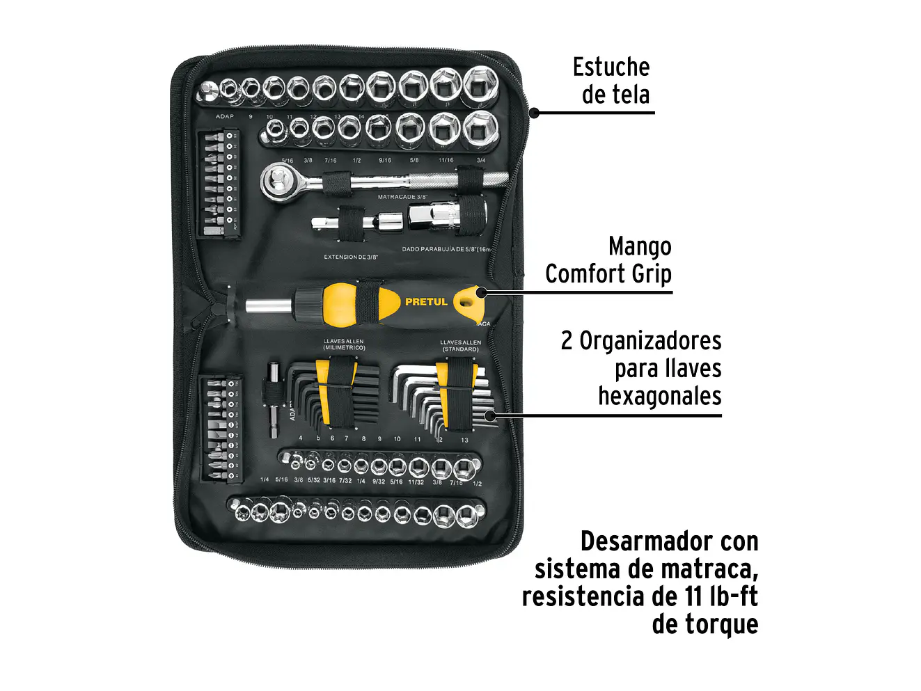 Juego De Herramienta Pretul 22984 83pz Copas Reparación Carro Moto  - Foto 2 | aztools.co