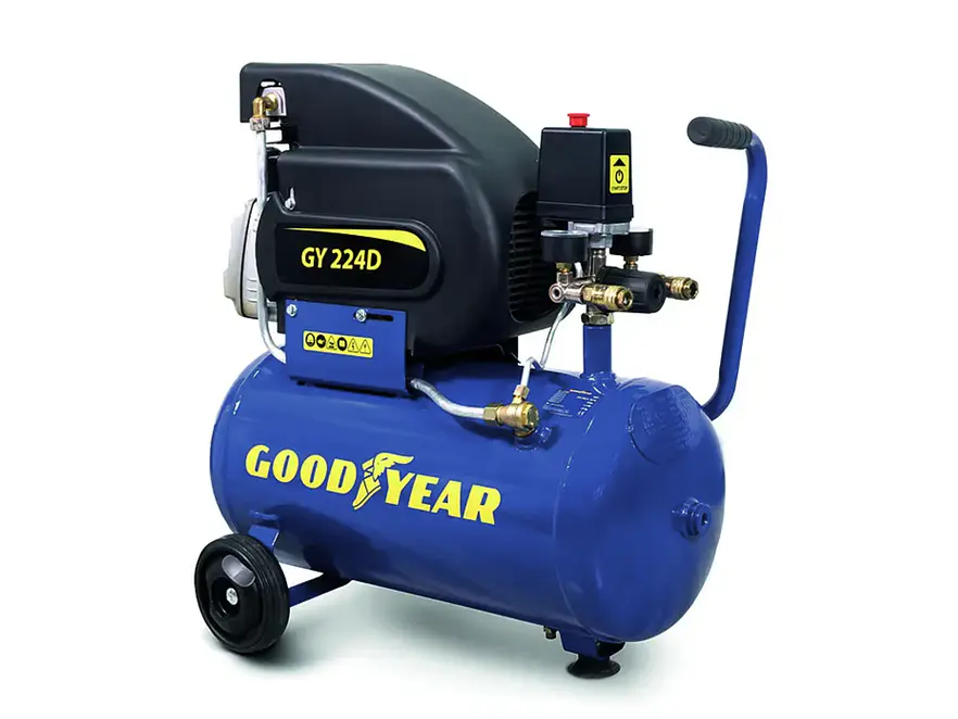 Compresor de Aire GOODYEAR GY224DS 2HP 24 Litros 115 PSI Portátil - Foto 1 | aztools.co