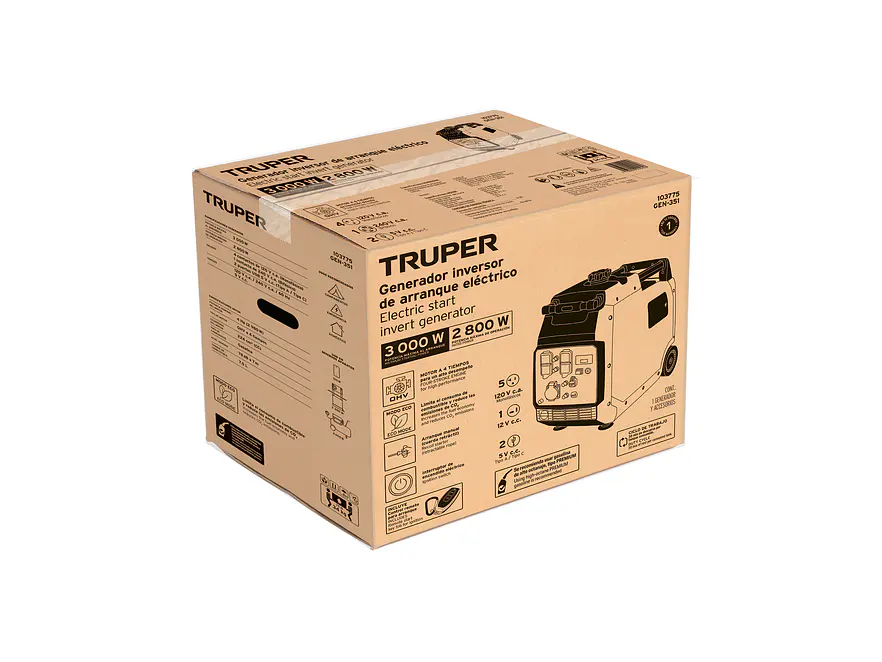 Planta eléctrica inverter Truper 103775 3kW 3,000 W Silenciosa con encendido remoto - Foto 2 | aztools.co