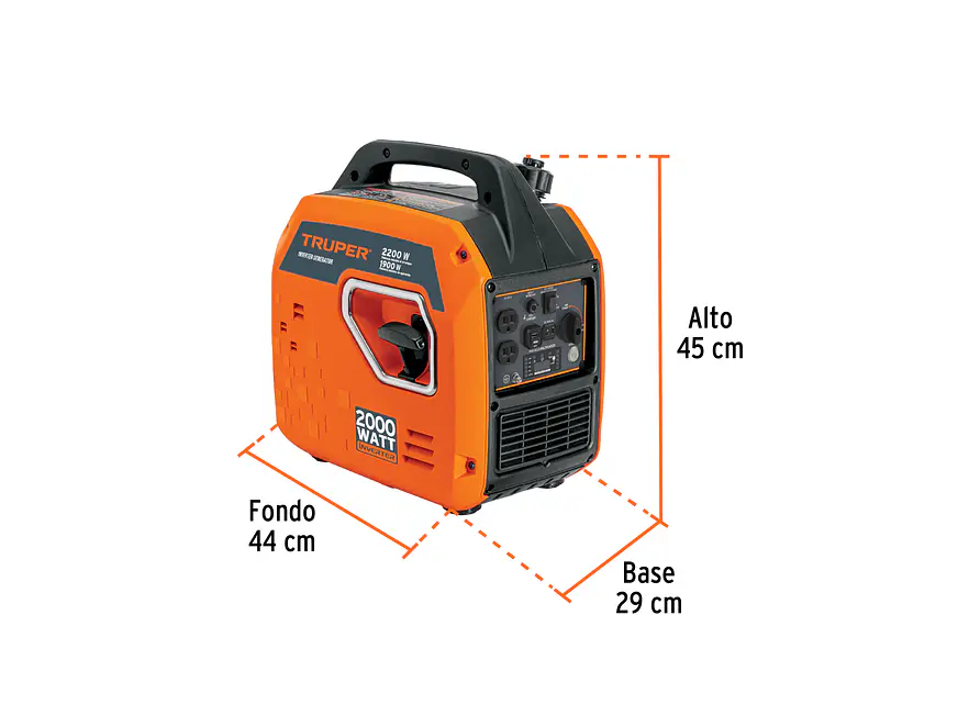Planta Eléctrica Inverter Truper 103279 2.2kW 2,200 W Silenciosa con encendido remoto - Foto 4 | aztools.co