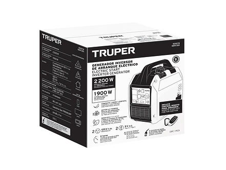 Planta Eléctrica Inverter Truper 103279 2.2kW 2,200 W Silenciosa con encendido remoto - Foto 6 | aztools.co