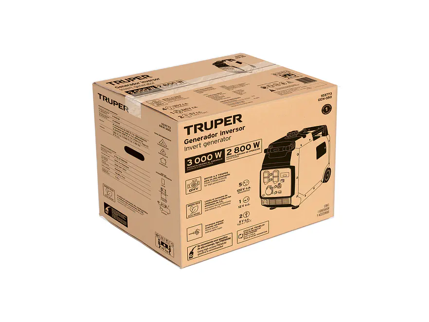 Planta Eléctrica Inverter Truper 103773 3kW 3,000 W Silenciosa con encendido manual - Foto 2 | aztools.co