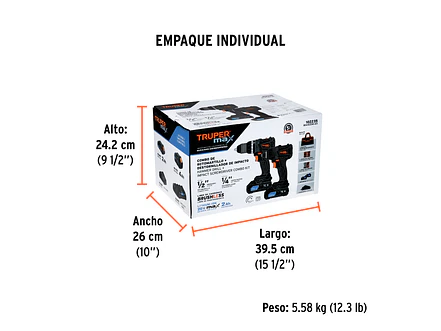 Combo Rotomartillo y Destornillador de Impacto Truper 102235, Motor Brushless y 300 Nm Torque - Foto 2 | aztools.co