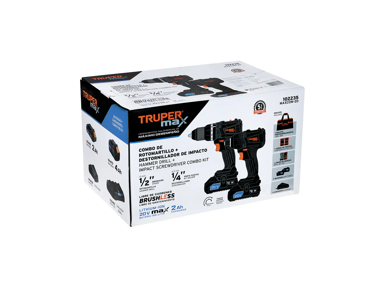 Combo Rotomartillo y Destornillador de Impacto Truper 102235, Motor Brushless y 300 Nm Torque - Foto 3 | aztools.co