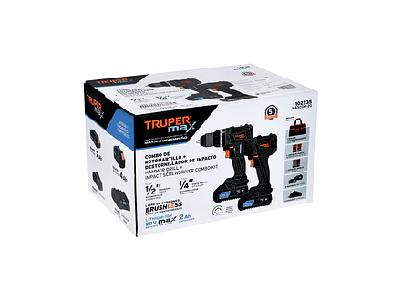 Combo Rotomartillo y Destornillador de Impacto Truper 102235, Motor Brushless y 300 Nm Torque - Foto 3 | aztools.co