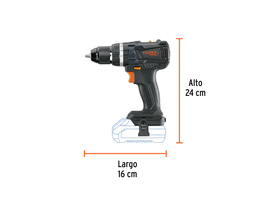 Taladro Inalámbrico TRUPER 101405 20V Brushless 1/2