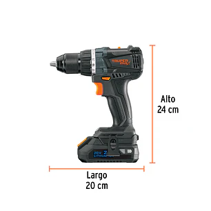 Taladro Inalámbrico TRUPER 101452 20V Brushless con 2 Baterías MAX-20T