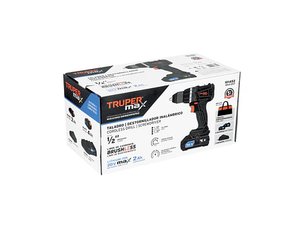 Taladro Inalámbrico TRUPER 101452 20V Brushless con 2 Baterías MAX-20T - Foto 4 | aztools.co